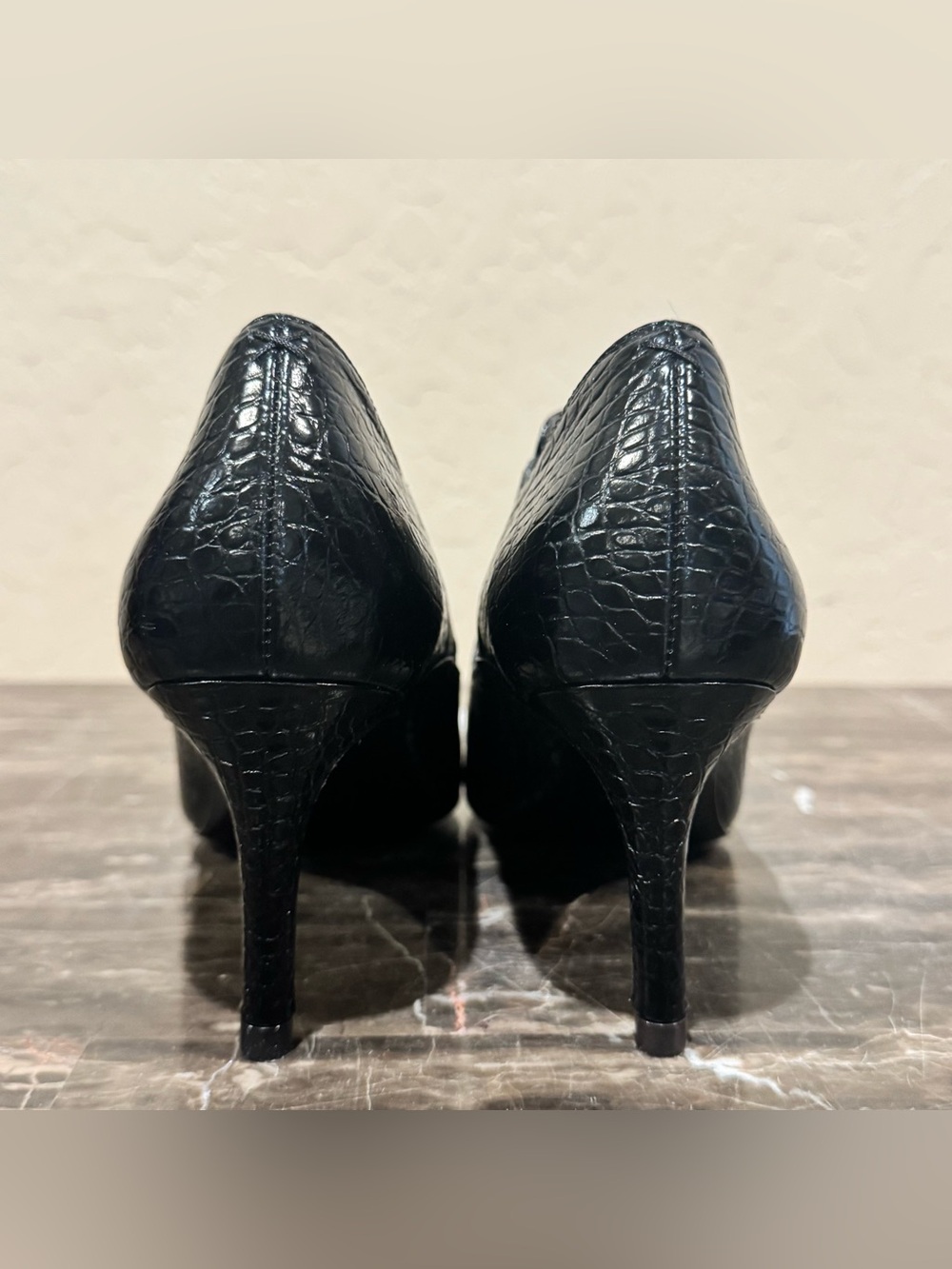 NEW Inez Marisol 70 Black Croc Embossed Leather Booties - Picture 10 of 13